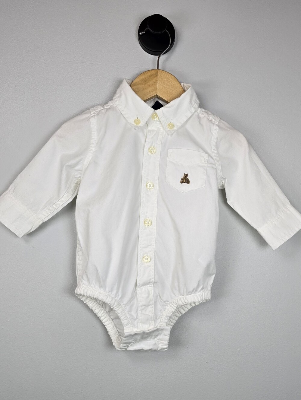 GAP White Button-Front Baby Bodysuit Shirt
